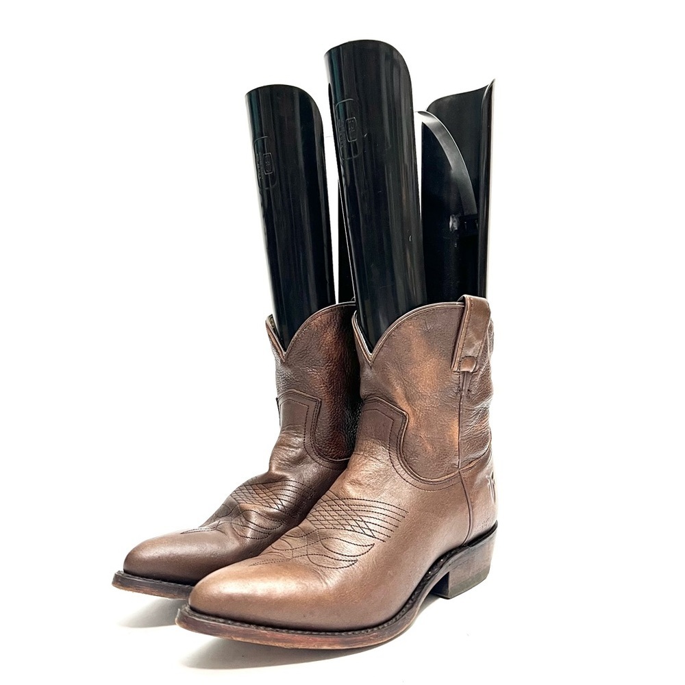FRYE | Vintage Y2K women's brown leather western cowboy ankle booties - Picture 6 of 8